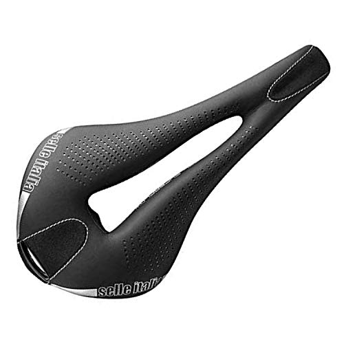 Selle Italia - Sillìn Bicicleta de Carretera MAX FLITE Gel Superflow, Rail TI 316 Tubo Ø7, Sillìn Road Gran Turismo Fibra-tek, Comfort Gel, Amortiguador