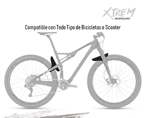 Seribas Guardabarros MTB-2 Unidades Incluye Bridas-Guardabarros Carbono-Guardabarros Bicicleta montaña-MTB Mudguard (Rojo)