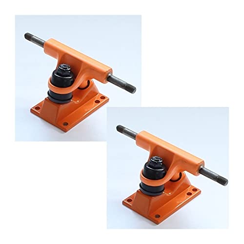 SHAOXI Equipo de Skate Camiones patinetas, fundición por Gravedad Skate Trucks Profesión de 3.25 Pulgadas, Conjunto de 2 para Deportes (Color : Orange)