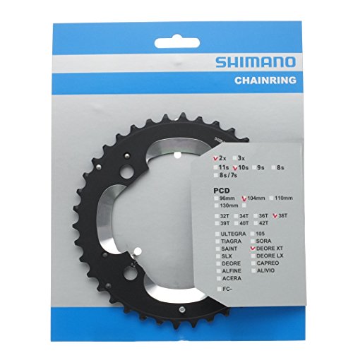 SHIMANO 38D M785 XT (38/24) 10V Plato, Unisex Adulto, Multicolor, Talla Única