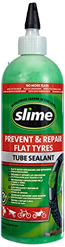 Slime 10026 Sellante de Reparación de Pinchazo de Neumático con Cámara de Bicicleta, Prevenir y Reparar, Apto para Bicicletas, No Tóxico, Ecológico, Botella de 473 ml