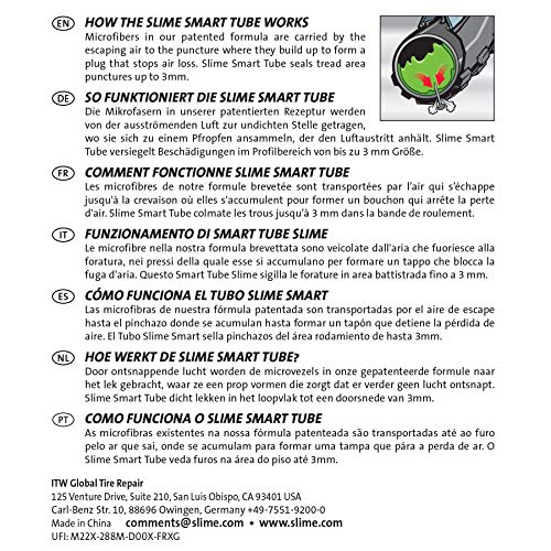 Slime 30077 Cámara Interior de Bicicleta con Sellante de Pinchazos Slime, Sellado Autónomo, Prevenir y Reparar, Válvula Americana, 27.5 (650b) x 2.0-2.4 50/60-584mm