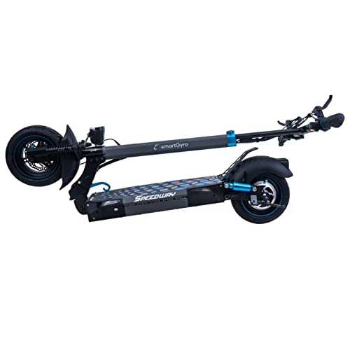 SMARTGYRO Speedway - Patinete Eléctrico de 800 W con 3 velocidades, Batería 13.000 mAh 48V, Doble suspensión Reforzada, Frenos de Disco, 4 Intermitentes, Scooter, Muy Potente