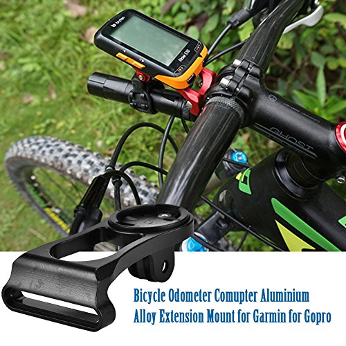 Soporte de montaje en computadora de bicicleta Extensión de aluminio Ciclismo Odómetro Soporte para bicicleta GARMIN Accesorio de bicicleta (negro)