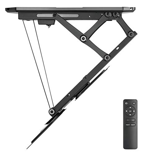 Soporte de techo plegable motorizado con mando a distancia para televisores y pantallas planas de 23 a 55 pulgadas, VESA, color negro