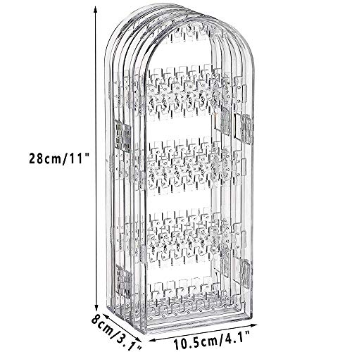 Soporte Exhibición Pendiente, Titular de Pendiente Transparente, 240 Agujeros Plástico ABS Expositor de Joyas para Pendientes, Collares, Joyas(4 Puertas Plegables)