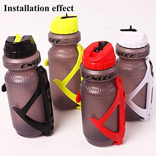 Soporte para Botella de Bicicleta de montaña ENLEE, Material de PC, con Botella de Agua con Aislamiento de Doble Capa y Palanca para neumáticos, para Bicicletas con Orificios para Tornillos (Yellow)