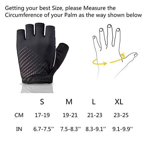 SPARKFIT Guantes de Ciclismo Cortos para Bicicletas de Carretera y Montaña, Multicolor Guantes para Bicis MTB con Palma Antideslizante Amortiguadora, Ajustada Lycra Ligera Que Absorbe la Humedad