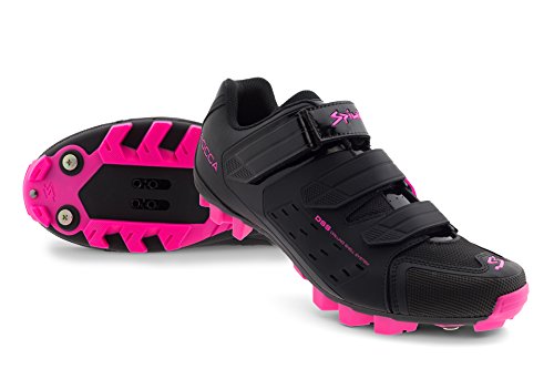 Spiuk Rocca MTB Zapatilla, Unisex Adulto, Negro Mate/Fucsia, 39