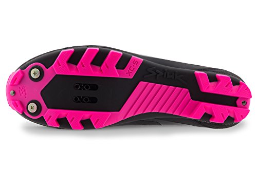 Spiuk Rocca MTB Zapatilla, Unisex Adulto, Negro Mate/Fucsia, 40