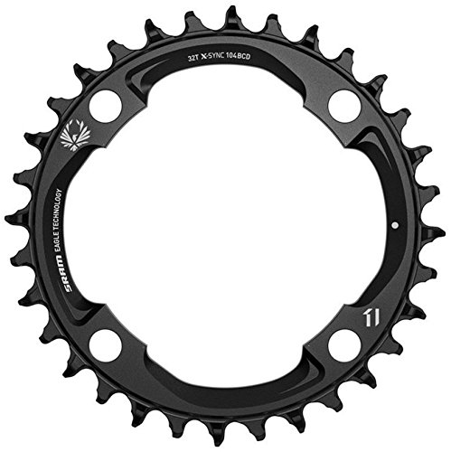 SRAM Uni X-Sync Eagle 32T, LK: 104 mm, de Aluminio, 12 aumentos (estándar y Boost Compatible), 11.6218.033.000 Cadena Hojas, Negro, 30t