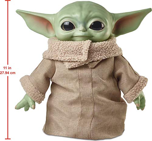 Star Wars Peluche de Baby Yoda de El Mandaloriano - Cuerpo Blando y Base Robusta - 28 cm - Regalo para Fans y Coleccionistas Adultos y Niños