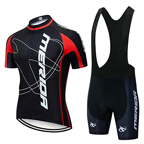 STEPANZU Maillot Ciclismo Hombre Corta Ropa Ciclismo + Culote con 3D Almohadilla de Gel para Bicicleta Montaña Conjunto Ciclismo Deportivo