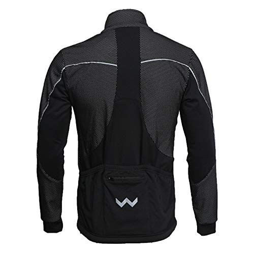 SUKUTU Chaqueta impermeable de ciclismo para hombre Chaquetas de bicicleta transpirables térmicas de lana cálida de invierno a prueba de viento Softshell