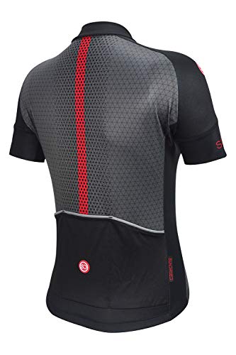 SUNDRIED Jersey Ciclo para Mujer de Manga Corta Ciclismo de Carretera y de montaña Bici Jersey (XS, Negro)