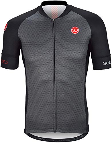 SUNDRIED Jersey de Ciclo para Hombre Manga Corta Profesional Bicicleta de Carretera y de montaña de Ropa de la Bici (M, Negro)