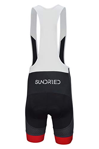 SUNDRIED Mens Acolchado Culotte Ciclismo de Carretera y de montaña Pantalones de Ciclista (L, Negro)