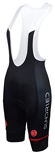 SUNDRIED Mujer Acolchada Bib Bike Road y Aluminio de Ciclo Ropa (Negro, L)