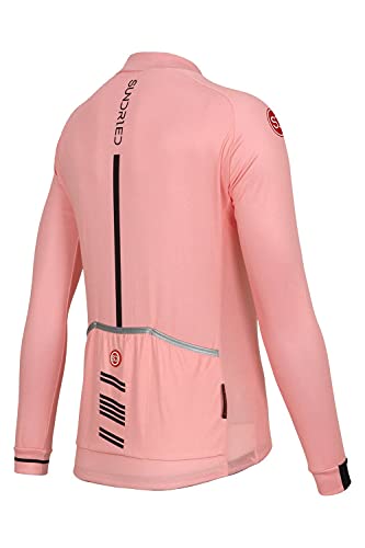 SUNDRIED Mujer Camiseta de Ciclismo Manga Larga Bicicleta de Pista Camiseta de Ciclismo Rosa Camiseta de Ciclismo de Montaña Ropa de Ciclismo (Rosa, S)