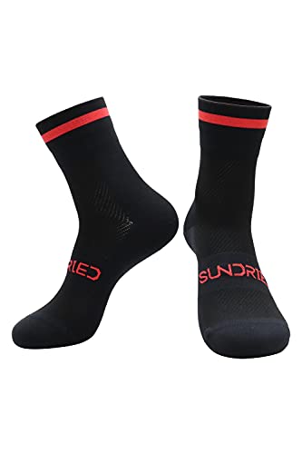 SUNDRIED Negro bici del camino de ciclo superior Calcetines MTB y carretera ciclo de la bici Ropa Accesorios (Negro, LXL)