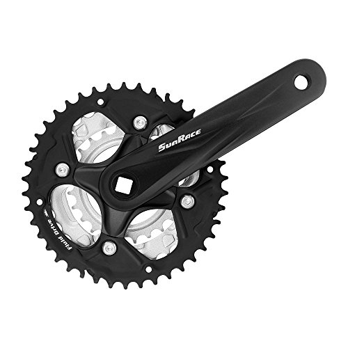 SunRace Front Crankset M500 Bielas, Adultos Unisex, Negro, Talla Única