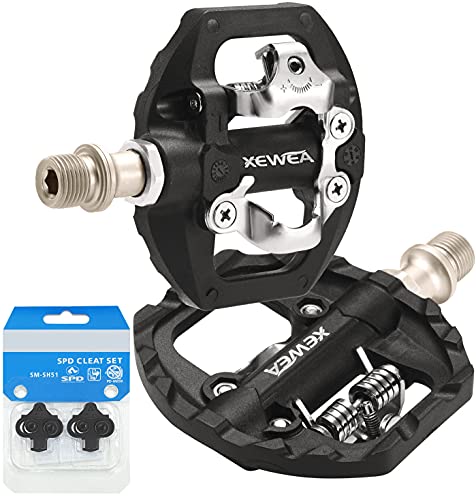 TacoBey Pedales de Bicicleta compatibles con Shimano SPD Mountain Clipless Pedales, 3 sellados, Antideslizantes, de Fibra de Nailon Ligera y de aleación para BMX, MTB, Spin Trekking E-Bike