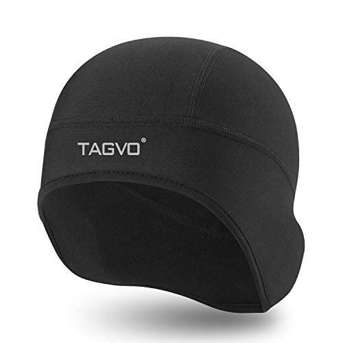 TAGVO Térmica Tapa del cráneo Gorro de Ciclismo para Correr con Funda para la Oreja, Forro de Casco de Gorro Elástico a Prueba de Viento para Hombres y Mujeres, Tamaño Universal