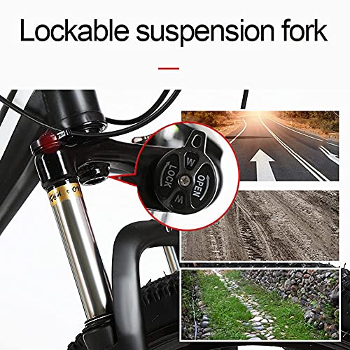 TBNB Bicicleta de montaña para Hombre Adulto de 24/26 Pulgadas, suspensión Total 24-30 velocidades, Bicicleta de Carretera Todo Terreno, Bicicleta de Ciudad con Frenos de Disco Dobles para Mujere