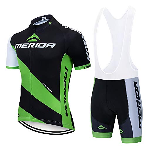 TeckBoo Conjunto Ropa Ciclismo para Hombre, Maillot Ciclista Mangas Cortas y Culotte Bicicleta con 5D Gel Pad, Camiseta MTB para Verano