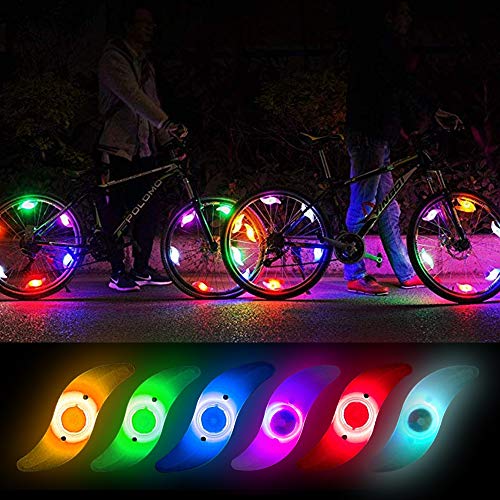 Teguangmei 6pcs LED Luz de Radios de Bicicleta,Luces de Neón a Prueba de Agua con 3 Modos de Parpadeo,Luces de Irradiación de Ruedas de Bicicleta Fáciles de Instalar Para Adultos y Niños, Multicolor