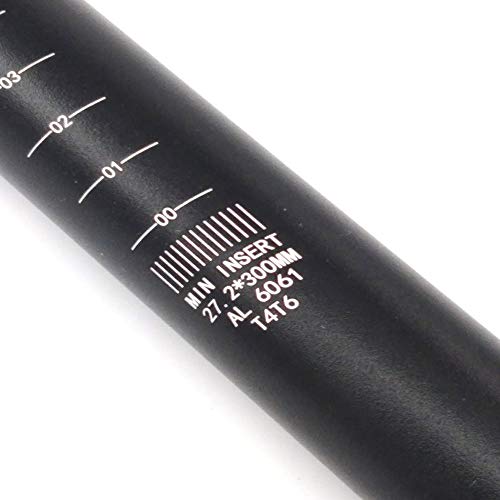 Tija de sillín de aleación de 27,2 x 300 mm para Bicicleta con Abrazadera de Ajuste Micro (27.2 * 300mm)