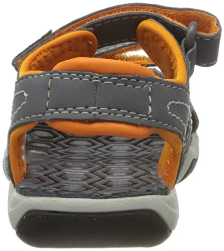 Timberland Adventure Seeker 2 Strap (Toddler), Sandalias de Punta Descubierta Unisex niños, Gris Medium Grey with Orange, 30 EU