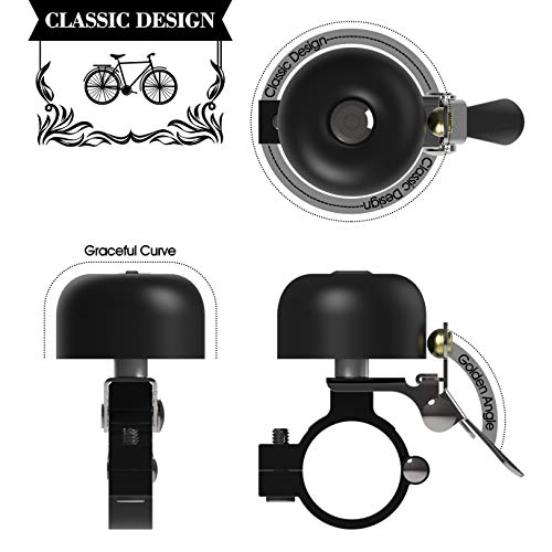 Timbre Bicicleta, Timbre Bici de Latón , Sonido Fuerte y Claro Campana de Bicicleta para Bici de Carretera, Bicicleta montaña, MTB, Bicicleta de Crucero, Accesorios Ciclismo, Manillares de 21-25.4 mm