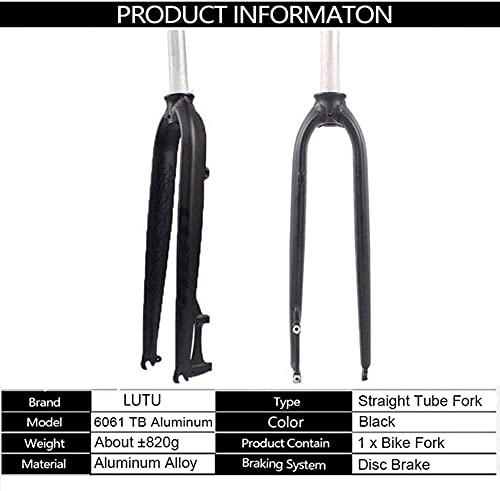 TKTTBD Horquilla MTB con Freno De Disco Rígido De Aleación De Aluminio 26/27.5 / 29Er, Tubo Recto Sin Rosca De 1-1/8"Horquillas Delanteras De Bicicleta Ultraligeras B,27.5inch