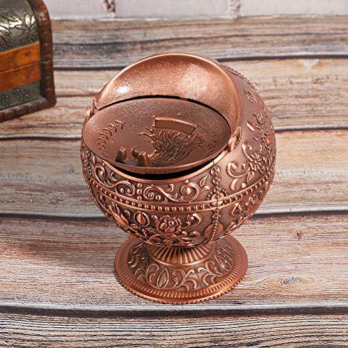 Tomantery Cenicero de Metal Vintage Cenicero de Regalo Cenicero de orbe Cenicero Decorativo de Metal Cenicero Retro Globo para el hogar