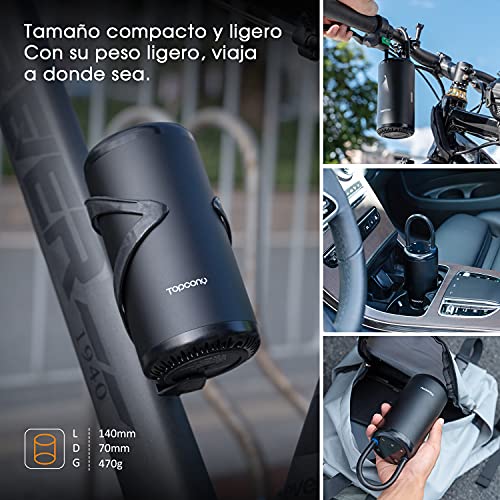 Topcony Compresor de Aire Portátil con Batería Recargable 2600 mAh, Mini Bomba de Pantalla Táctil Digital, con Sensor de presión, para Scooter, Motocicleta, Bicicleta, Automóvil, Pelota con Linterna