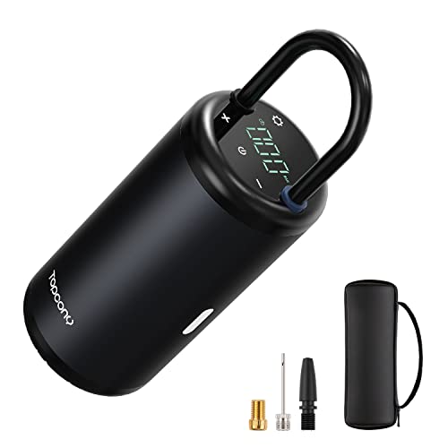 Topcony Compresor de Aire Portátil con Batería Recargable 2600 mAh, Mini Bomba de Pantalla Táctil Digital, con Sensor de presión, para Scooter, Motocicleta, Bicicleta, Automóvil, Pelota con Linterna