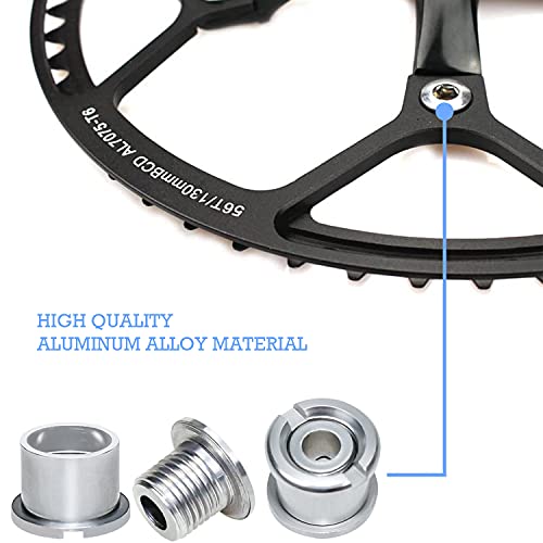 Tornillos Plato Bicicleta 7075 Aleación Aluminio M8 Doble Platos Chainring Bolts con Llave Fija para Bicicleta de Carretera, Bicicleta de montaña, MTB (Silber)