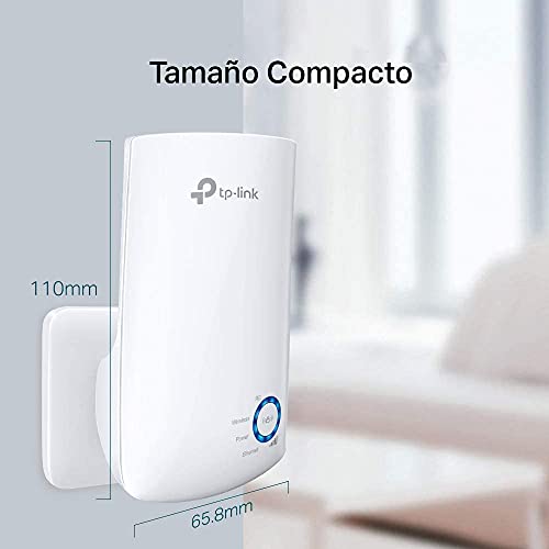 TP-Link N300 Tl-WA850RE - Repetidor Extensor de Red WiFi (2.4 GHz, 300 Mbps, Puerto Ethernet, Modo Ap y Extensor, Antenas Internas), Blanco