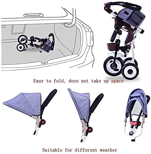 Triciclo para bebés Triciclo para niños Cochecito de bebé, Coche para bebés, Niños, Carrito para niños de 1-3-5 años, Coche de bebé simple y ligero, plegable, Cochecito de bebé, Silla de empuje para