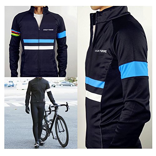 UGLY FROG MTB Invierno Ciclismo Maillot Hombres Jersey + Pantalones Largos Culote Mangas Largas de Ciclismo Conjunto de Ropa Maillot Entretiempo para Deportes al Aire Libre Ciclo Bicicleta