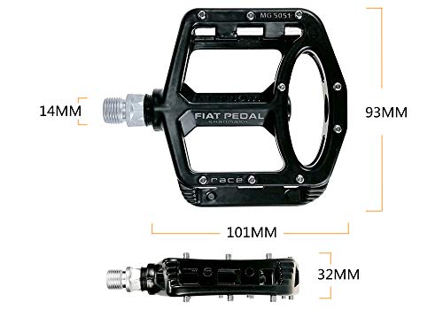 UPANBIKE - Pedales de aleación de magnesio para Bicicleta 9/16 Pulgadas, rodamiento de husillo, Antideslizante, Gran Plataforma Plana, para Bicicleta de montaña, Carretera,púrpura