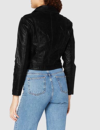 Urban Classics Ladies Short Biker Jacket Chaqueta, Negro (Black 00007), Large para Mujer