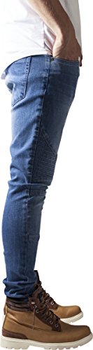 Urban Classics Slim Fit Biker Jeans, Azul (Blue Washed 799), 30W x 31L para Hombre