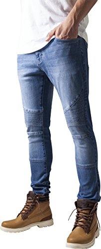 Urban Classics Slim Fit Biker Jeans, Azul (Blue Washed 799), 30W x 31L para Hombre