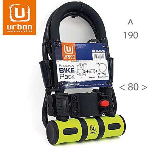 URBAN UR80150B Candado Bicicleta Antirrobo U Bici U Lock Patinete  electrico, Robusto 80x190 Endurecido Alta Seguridad