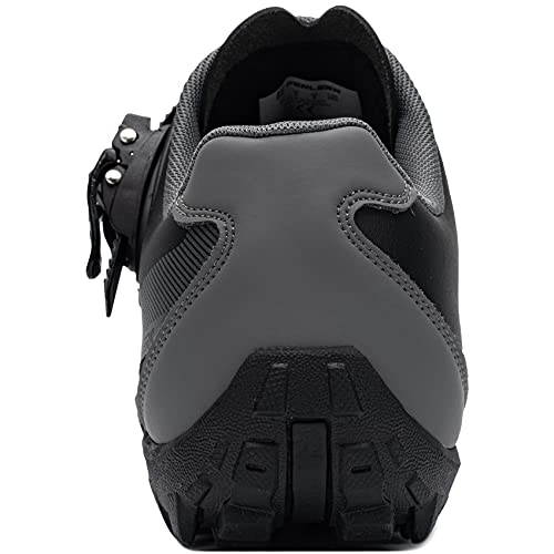 URDAR Zapatillas Ciclismo MTB Hombre Bicicleta Calzado de Montaña Respirables Zapatillas MTB Antideslizante Calzado Ciclismo(Gris,46 EU)