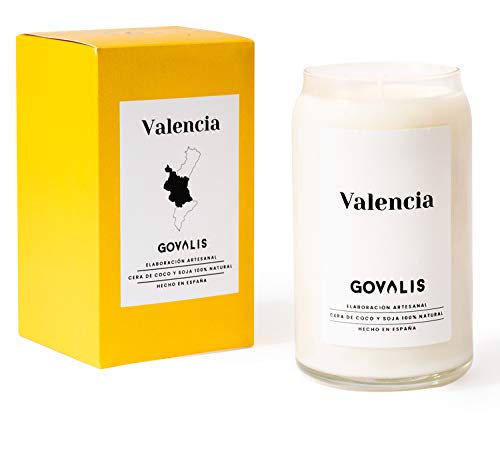 Vela Aromática Valencia | Cera de Soja 100% Natural | 100 horas, Vela Perfumada Grande en Vaso, Viajes Recuerdos de Valencia, Regalos Originales para Amigos, Decoración, Yoga, Dormitorio, Baño