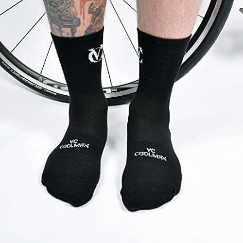 VeloChampion Calcetines Coolmax Transpirable Ciclismo Negro x 3 (38-42)