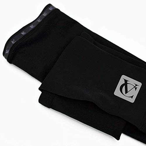 VeloChampion Thermo Tech Lite Calentadores de piernas para Ciclismo - Negros Leg Warmers Black (Black, Small)